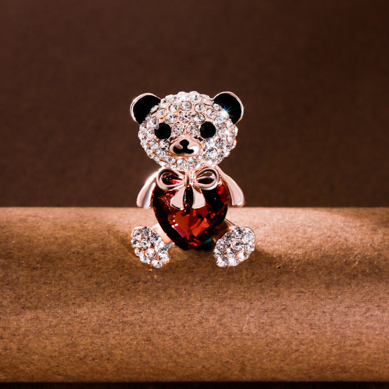 キラキラ くまさん ブローチ クリスタル ファッション コサージュ ピン エレガント 可愛い おしゃれ アクセサリー プレゼント 贈り物 メンズ レディース 子供 ジュエリー カフス専門店