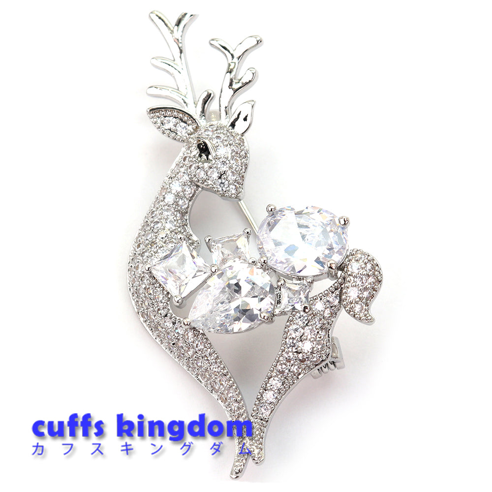 美しい鹿 ブローチ クリスタル ファッション コサージュ ピン エレガント 可愛い おしゃれ アクセサリー プレゼント 贈り物 メンズ レディース 子供 ジュエリー カフス専門店