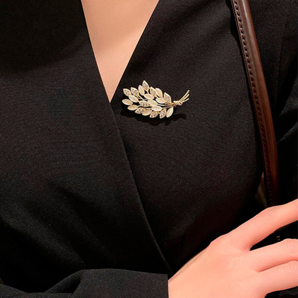 輝く小麦 ブローチ クリスタル ファッション コサージュ ピン エレガント 可愛い おしゃれ アクセサリー プレゼント 贈り物 メンズ レディース 子供 ジュエリー カフス専門店