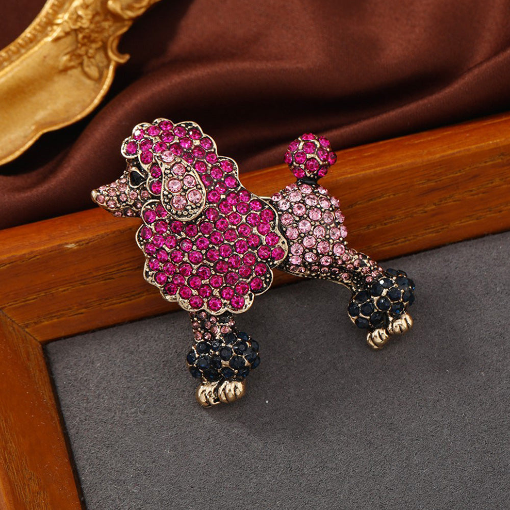 【送料無料】ピンク プードル ブローチ 犬 ファッション ピン エレガント 可愛い おしゃれ アクセサリー プレゼント 贈り物 メンズ レディース 子ども ジュエリー カフス専門店