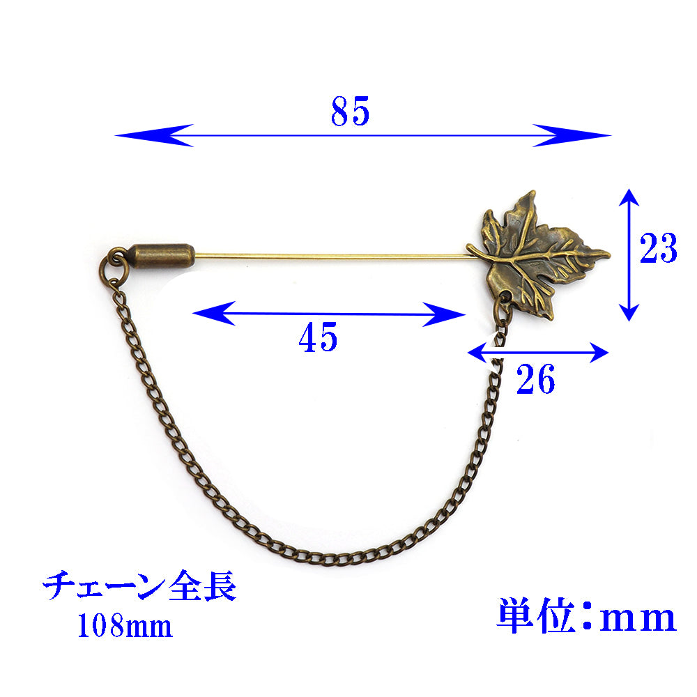 【送料無料】ラペルピン リーフ 葉 デザイン おしゃれ コサージュ ブローチ スーツ ギフト プレゼント カフス専門店