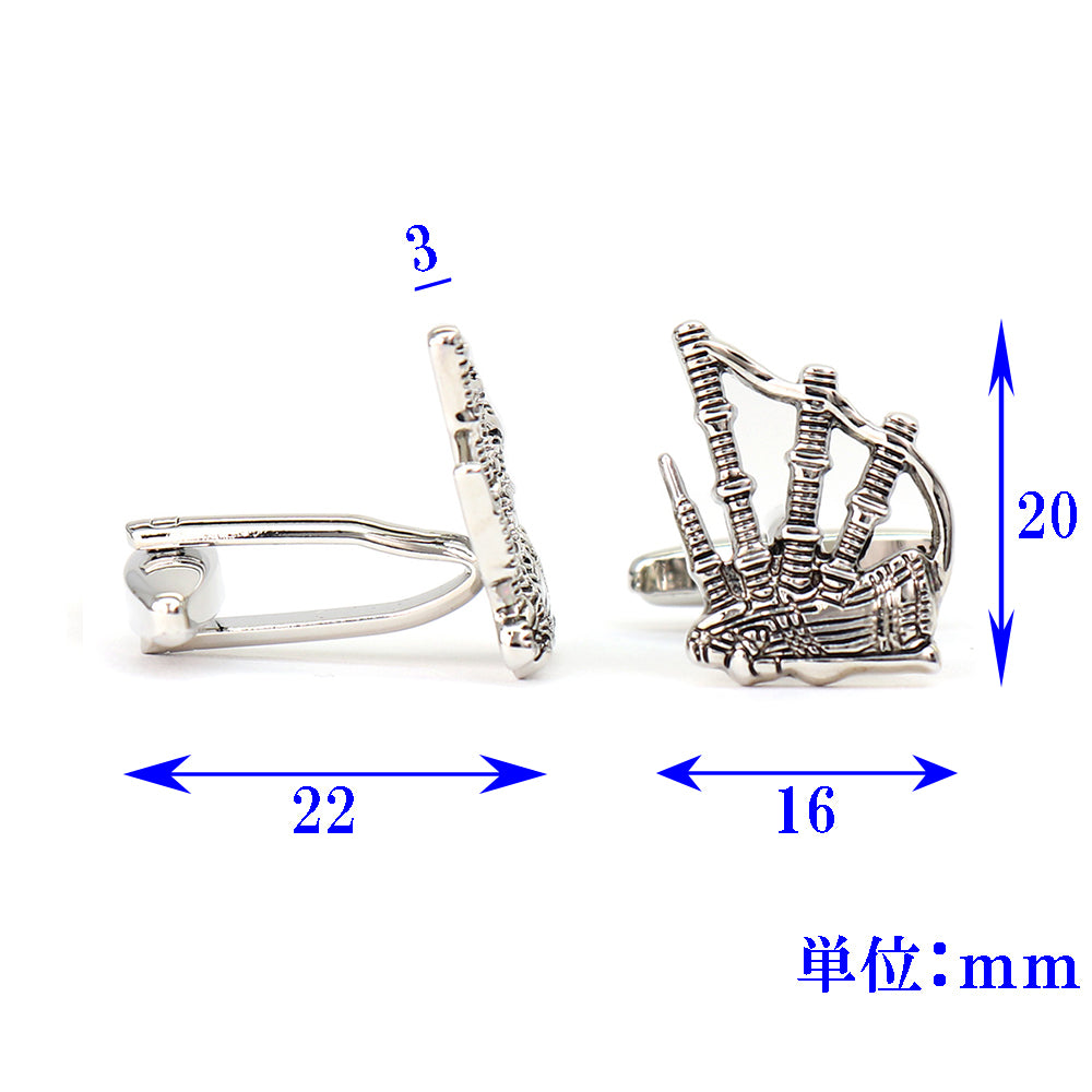 バグパイプ カフスボタン 楽器 音楽 スコットランド おしゃれ 男女 趣味 ユニーク スーツ 人気 プレゼント ギフト カフス専門店
