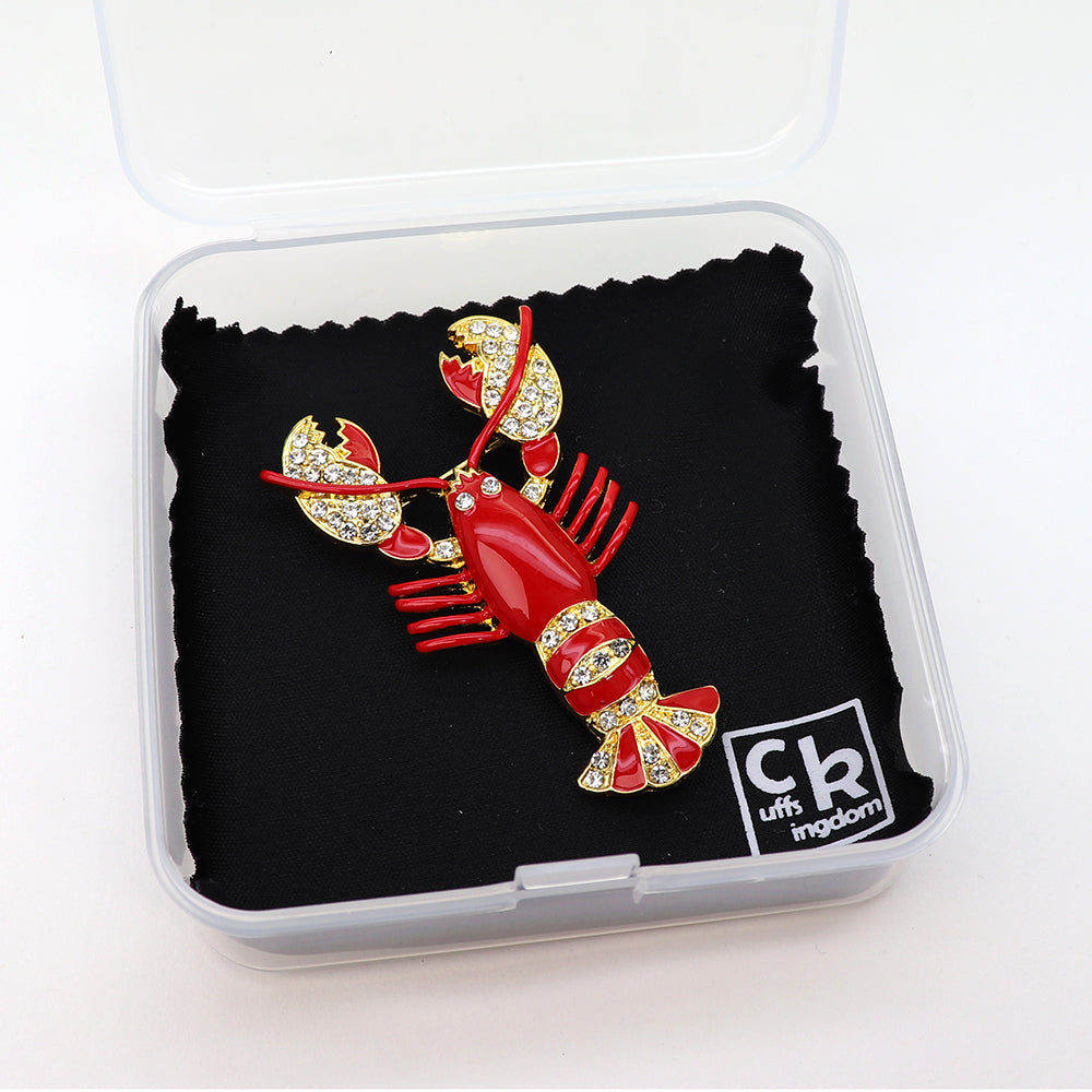 【送料無料】ロブスター ブローチ ファッション ピン エレガント 可愛い おしゃれ アクセサリー プレゼント 贈り物 メンズ レディース 子供 ジュエリー カフス専門店