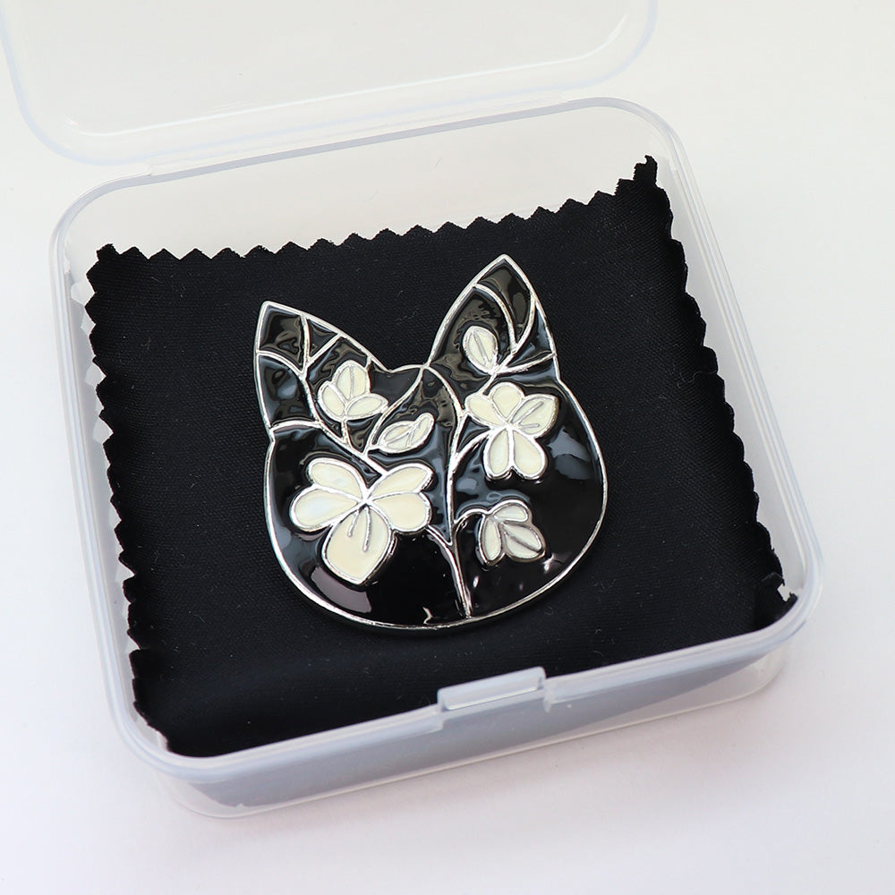 【送料無料】お花 ネコ ブローチ ファッション ピン エレガント 可愛い おしゃれ アクセサリー プレゼント 贈り物 メンズ レディース 子供 ジュエリー カフス専門店