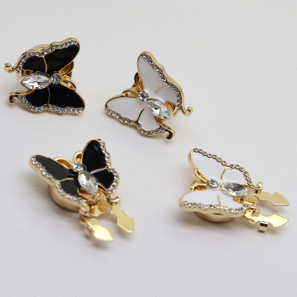 【ブラック】ちょうちょ 蝶々 バタフライ ボタンカバー かわいい 上品 メンズ レディース シャツ 鞄 帽子 小物 アクセサリー ギフト プレゼント パーティー