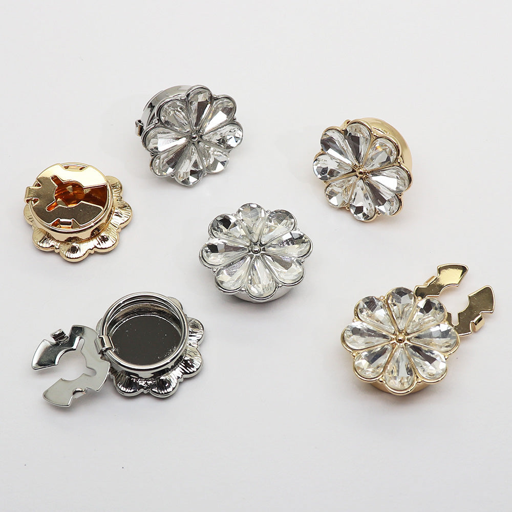 【ゴールド】お花 フラワー ボタンカバー かわいい 上品 メンズ レディース シャツ 鞄 帽子 小物 アクセサリー ギフト プレゼント パーティー
