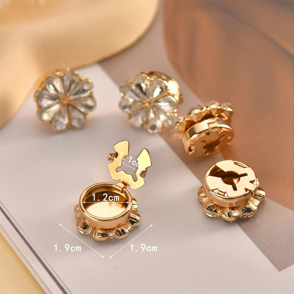【ゴールド】お花 フラワー ボタンカバー かわいい 上品 メンズ レディース シャツ 鞄 帽子 小物 アクセサリー ギフト プレゼント パーティー