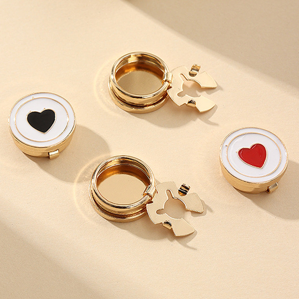 赤 ハート ボタンカバー かわいい シャツ 鞄 帽子 小物 アクセサリー ギフト プレゼント パーティー ワンポイント装飾 簡単着脱 選べる 1個 ／ 2個セット
