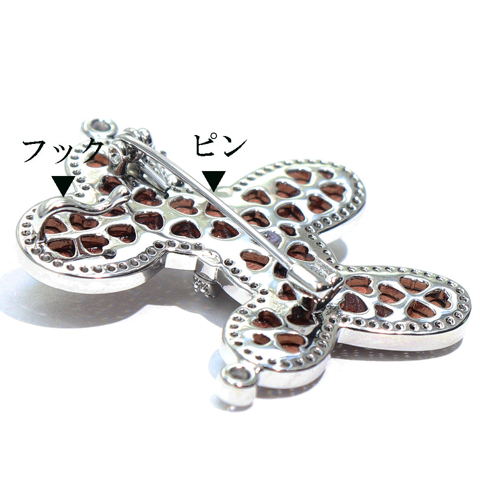 犬 ブローチ おしゃれ 木目調 ドッグ ラインストーン 高級感 かわいい ピン フック 2WAY アクセサリー バッグ 帽子 ストール プレゼント ギフト