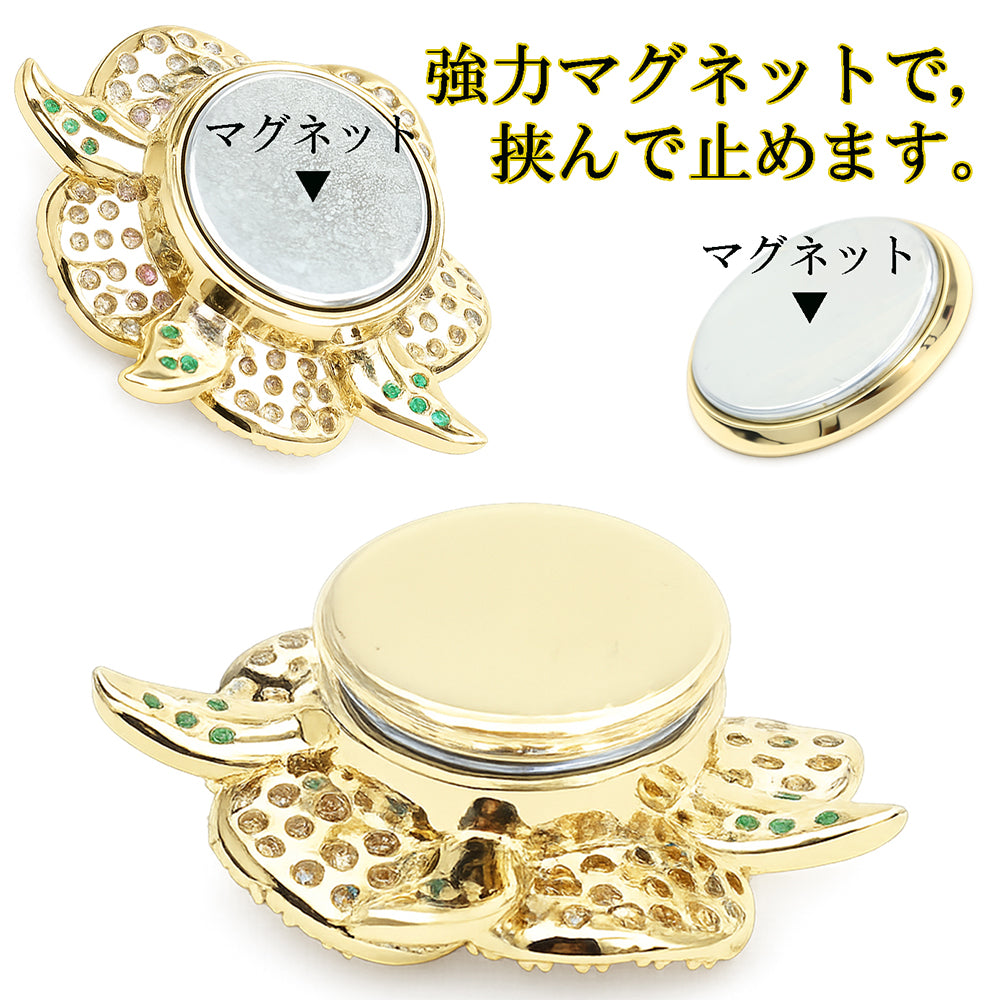 マグネット ブローチ 花モチーフ フラワー 磁石 キラキラ ビジュー 上品 かわいい エレガント アクセサリー バッグ 帽子 ストール プレゼント ギフト