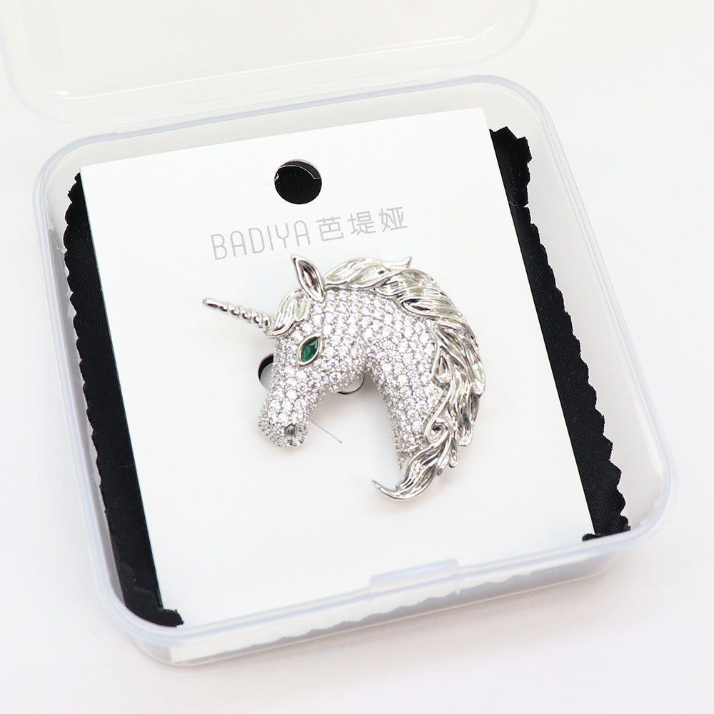 ユニコーン ブローチ ペンダント 2WAY 馬 ホース ビジュー 高級感 おしゃれ キラキラ アクセサリー  バッグ 帽子 ストール プレゼント ギフト