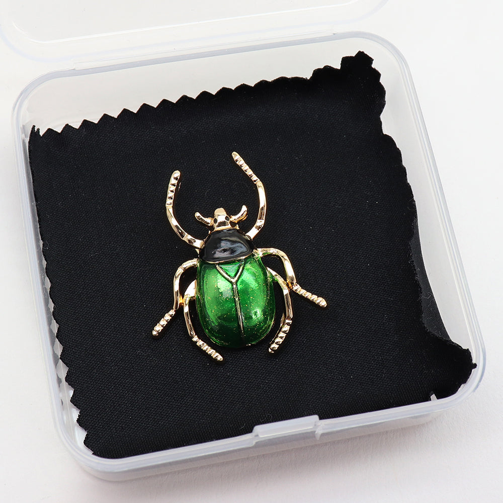 昆虫 ブローチ グリーン 虫 甲虫 ゴールドカラー 個性派 おしゃれ アクセサリー ピン バッグ 帽子 ストール プレゼント ギフト 昆虫好き