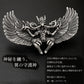 翼 を 広げた 幻獣 モチーフ ブローチ アンティークシルバー ゴシック アクセサリー 個性的 ファンタジー 魔獣 ガーゴイル風 グリフォン風 バッグ 帽子 ストール 存在感 イベント 衣装