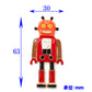 レトロ ロボット ブローチ 赤 エナメル風 アクセサリー 個性的 かわいい ユニーク レトロ ポップ 遊び心 バッグ 帽子 ストール プレゼント ギフト