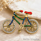 自転車 ブローチ ラインストーン アンティーク調 サイクリング ロードバイク おしゃれ かわいい バッグ 帽子 ストール プレゼント ギフト