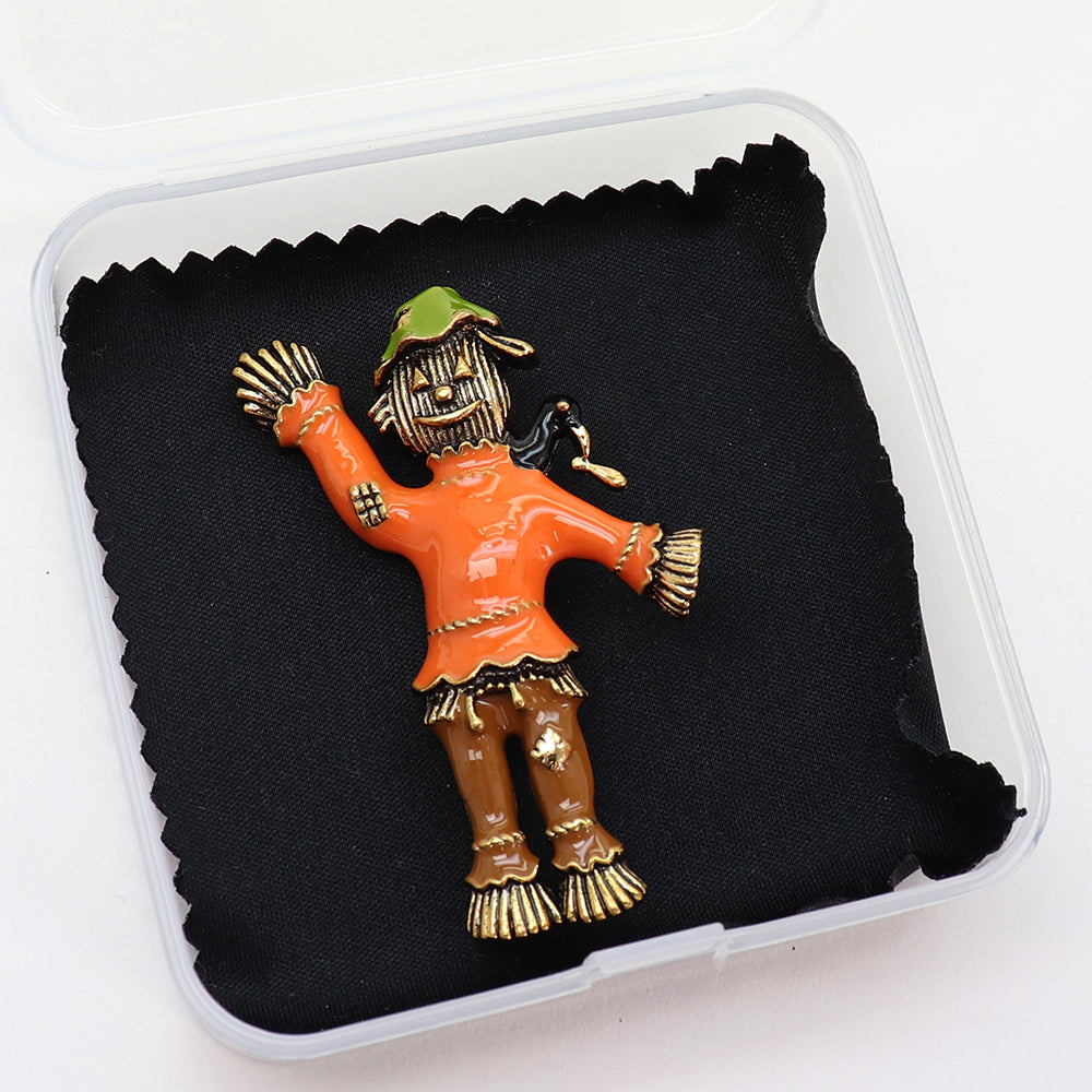 かかし ブローチ 案山子 カラス 秋 収穫 アンティーク調 ハロウィン 個性的 アクセサリー おしゃれ かわいい ファーム 農場 バッグ 帽子 ストール プレゼント ギフト