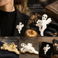 おばけ 親子 ブローチ ゴースト ハロウィン ラインストーン ホワイト かわいい アクセサリー 秋 イベント パーティー 個性的 バッグ 帽子 ストール プレゼント ギフト