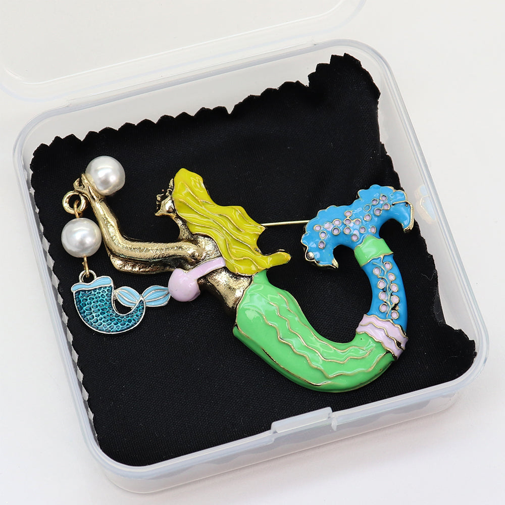 人魚 ブローチ マーメイド チャーム 海 アクセサリー 夏 マリン おしゃれ かわいい 個性的 ファンタジー 童話 バッグ 帽子 ストール プレゼント ギフト