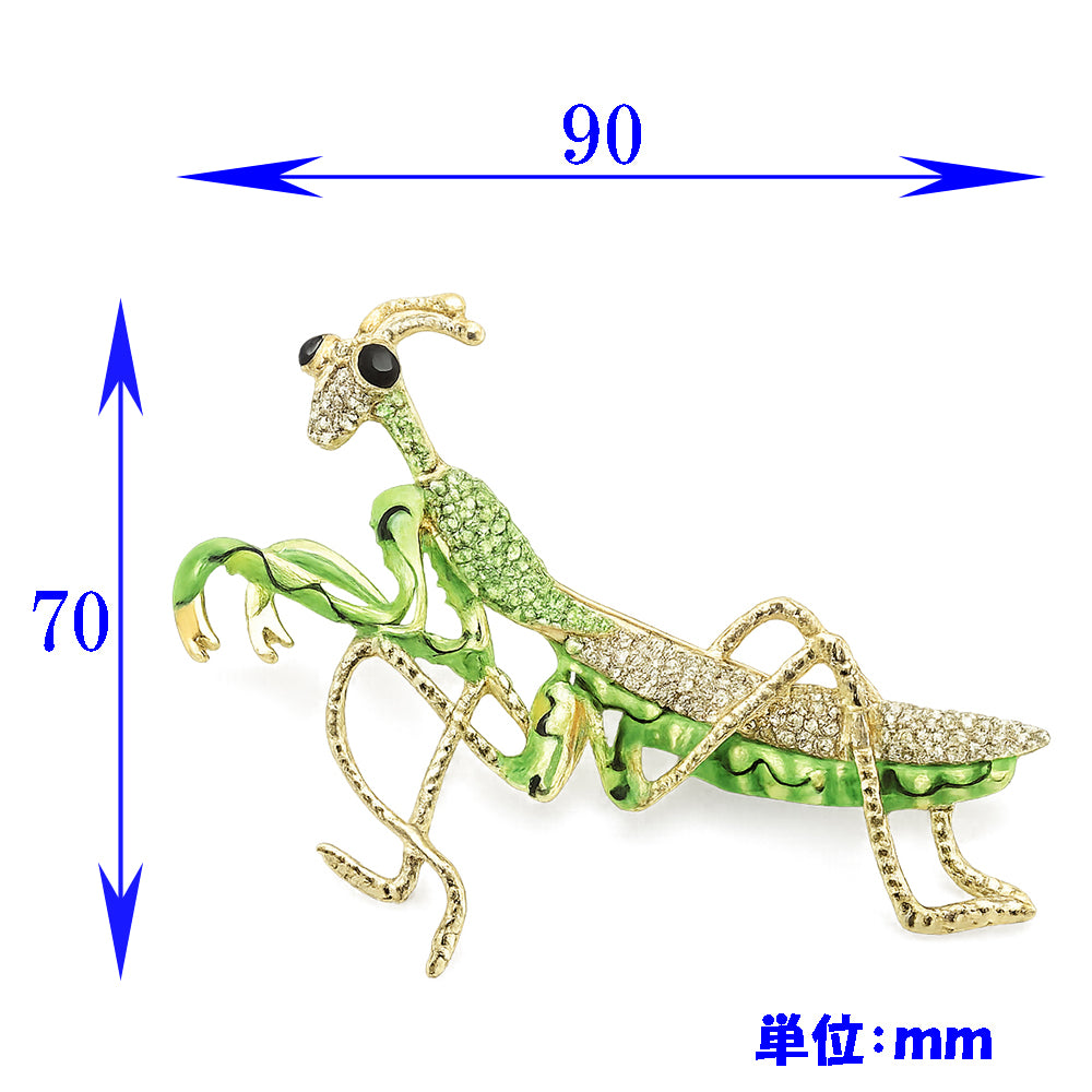 カマキリ ブローチ 昆虫 グリーン 大ぶり 個性的 ユニーク アクセサリー おしゃれ ナチュラル 自然 バッグ 帽子 ストール プレゼント ギフト
