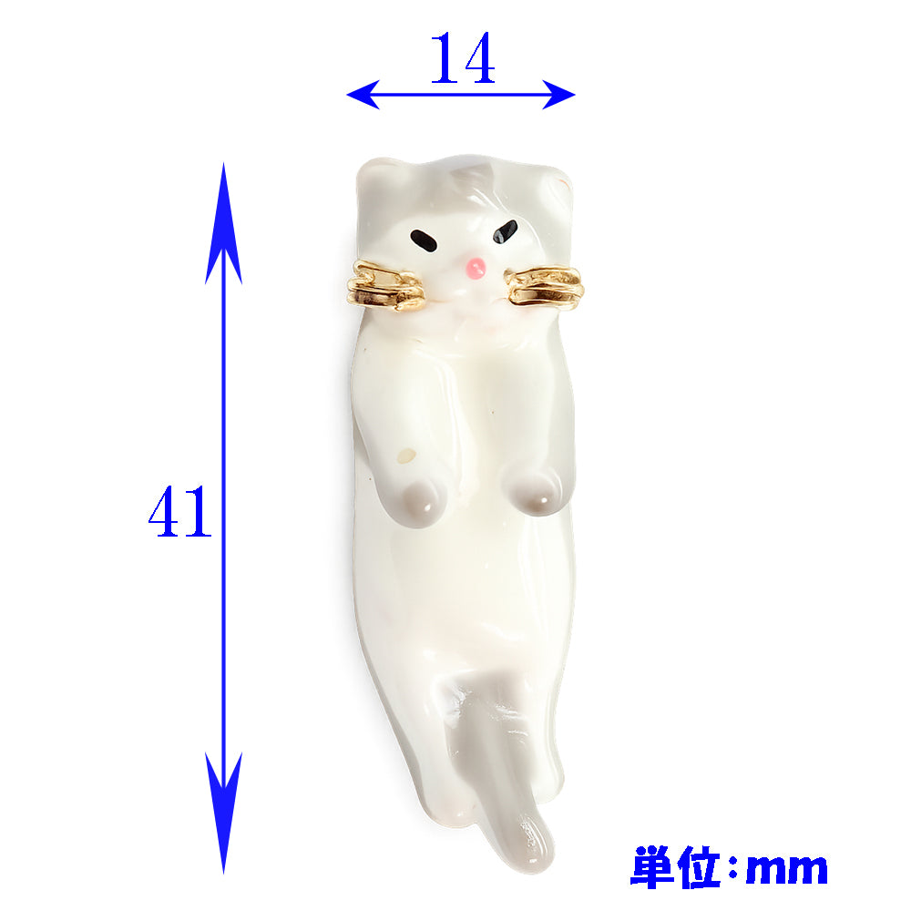 白猫 ブローチ ねこ 猫 アクセサリー 動物 アニマル 猫好き かわいい 癒し おしゃれ バッグ 帽子 ストール プレゼント ギフト