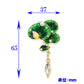 蓮の葉 ブローチ ロータス 花 葉 植物 グリーン ビジュー 雫 チャーム 揺れる 上品 おしゃれ 和風 エレガント アクセサリー プレゼント ギフト