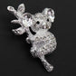 コアラ ブローチ ペンダント 2WAY ラインストーン シルバー 動物 アニマル キラキラ アクセサリー かわいい おしゃれ バッグ 帽子 ストール プレゼント ギフト