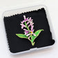 フラワー ピンク パープル ブローチ 花 植物 リーフ アクセサリー 華やか 上品 ボタニカル かわいい バッグ 帽子 ストール プレゼント ギフト