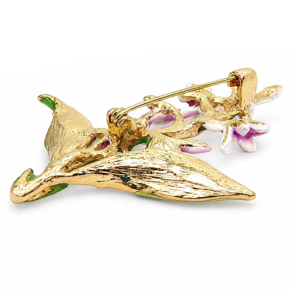 フラワー ピンク パープル ブローチ 花 植物 リーフ アクセサリー 華やか 上品 ボタニカル かわいい バッグ 帽子 ストール プレゼント ギフト