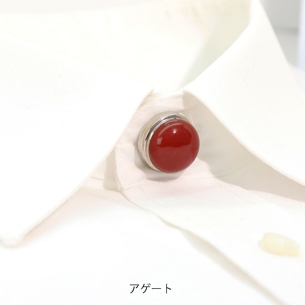 【いつものシャツに天然石の輝きを】天然石 ボタンカバー メンズ レディース シャツアクセサリー 高級感 パワーストーン アクセサリー 開運 プレゼント 選べる種類 単品販売