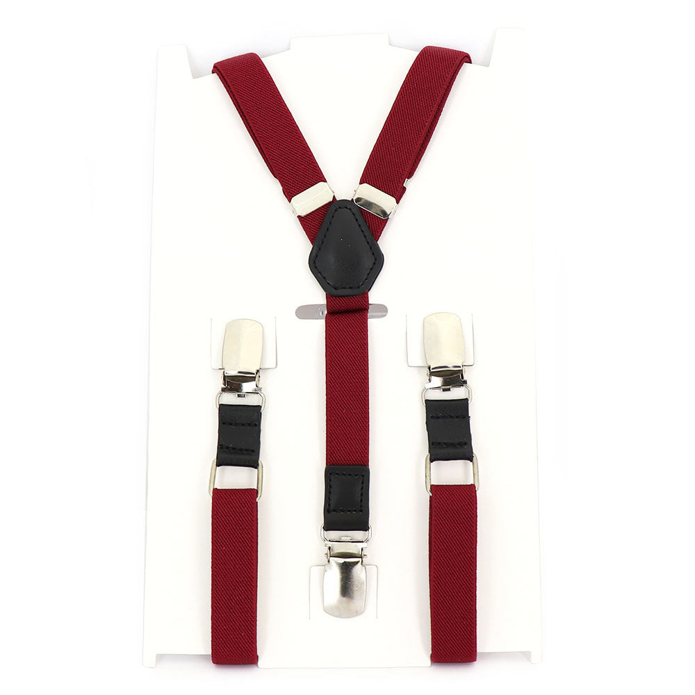 牛革を使ったシンプルで上品なサスペンダーＹ型【ワインレッド】男女兼用 すっきりエレガント幅16mm スーツ フォーマル 男女 祝 おしゃれ かわいい 結婚式 カジュアル 人気 プレゼント ギフト 入園式 入学式 成人式