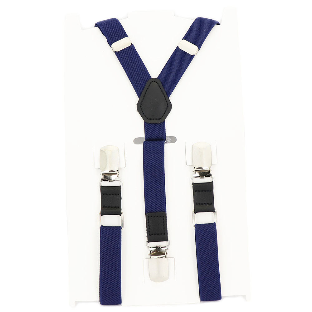 牛革を使ったシンプルで上品なサスペンダーＹ型【ネイビーブルー】男女兼用 すっきりエレガント幅16mm スーツ フォーマル 男女 祝 おしゃれ かわいい 結婚式 カジュアル 人気 プレゼント ギフト 入園式 入学式 成人式