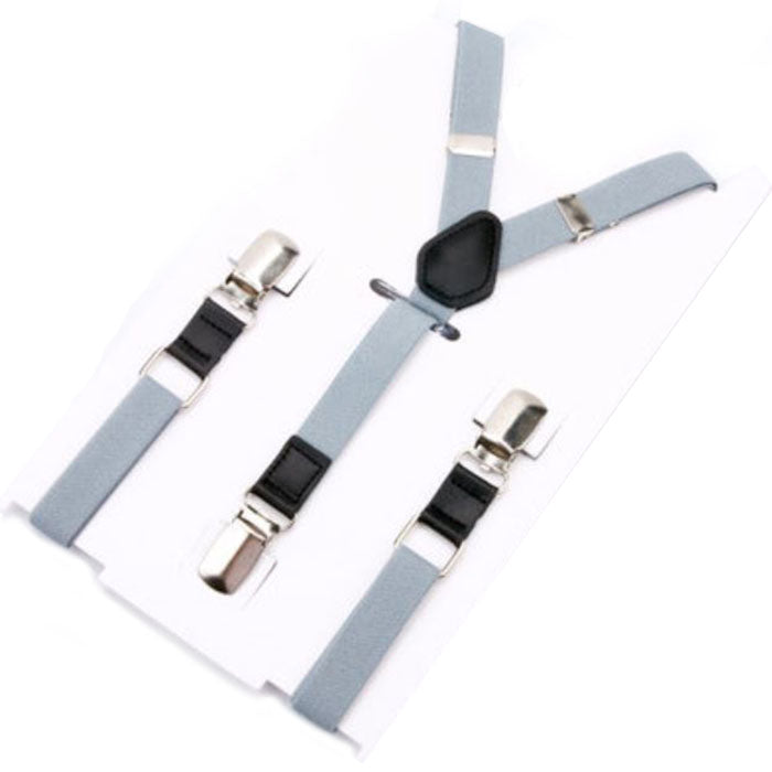 牛革を使ったシンプルで上品なサスペンダーＹ型【スモークブルー】男女兼用 すっきりエレガント幅16mm スーツ フォーマル 男女 祝 おしゃれ かわいい 結婚式 カジュアル 人気 プレゼント ギフト 入園式 入学式 成人式