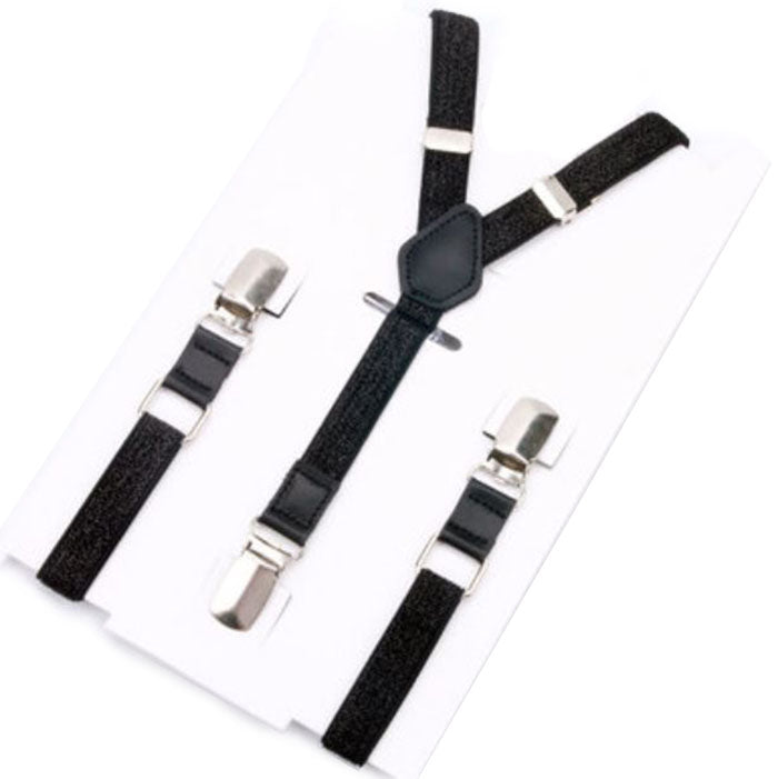 牛革を使ったシンプルで上品なサスペンダーＹ型【黒のピカピカブラック】男女兼用 すっきりエレガント幅16mm スーツ フォーマル 男女 祝 おしゃれ かわいい 結婚式 カジュアル 人気 プレゼント ギフト 入園式 入学式 成人式